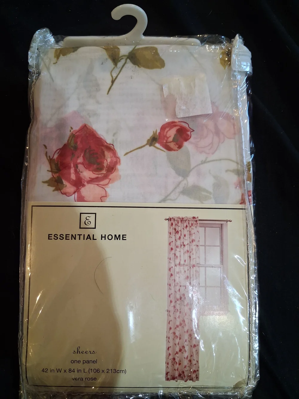 Essential Home Vera Rose Sheer Curtain Panel - Pink Floral